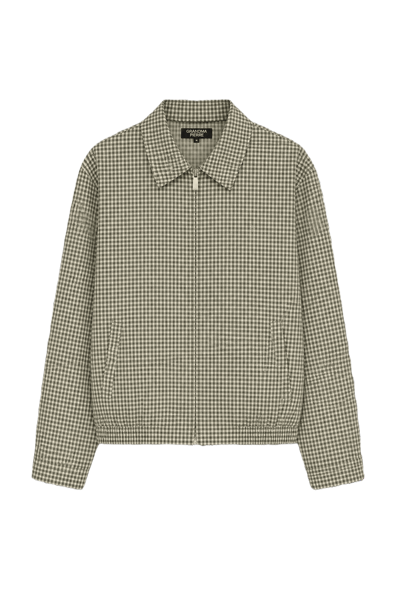 1980s Black and White Cotton Blend Jacket - Front View