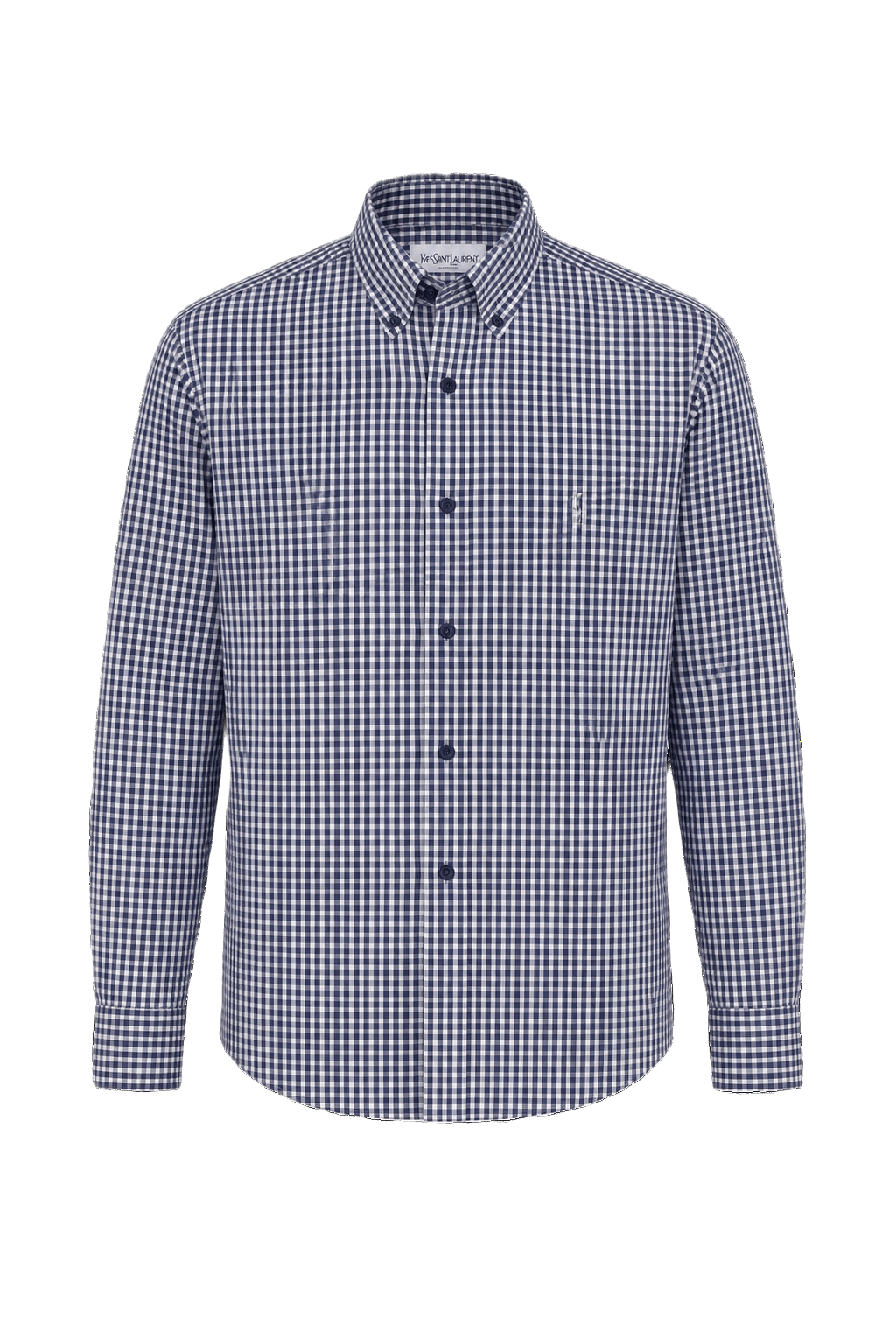 1980s Navy Blue Cotton Blend Shirt - Front View