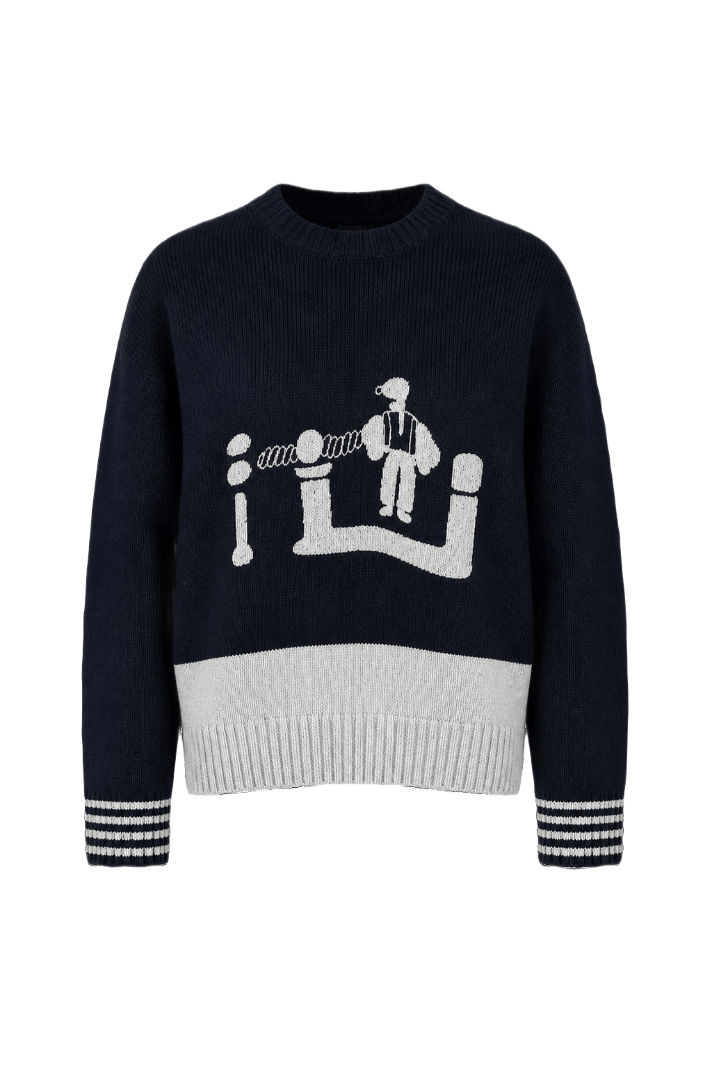 1980s Black Cotton Blend Sweater - Front View