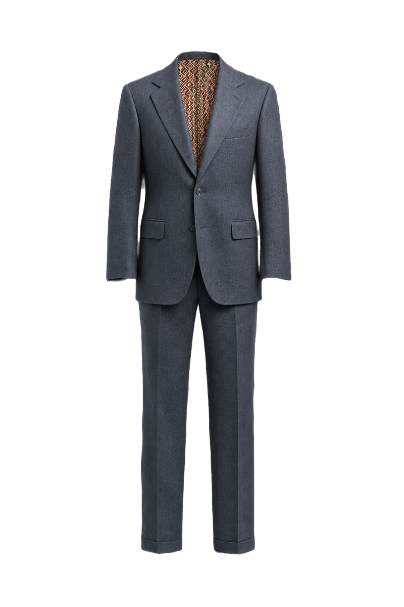 1980s Dark Grey Wool Blend 2-Piece Suit - Front View