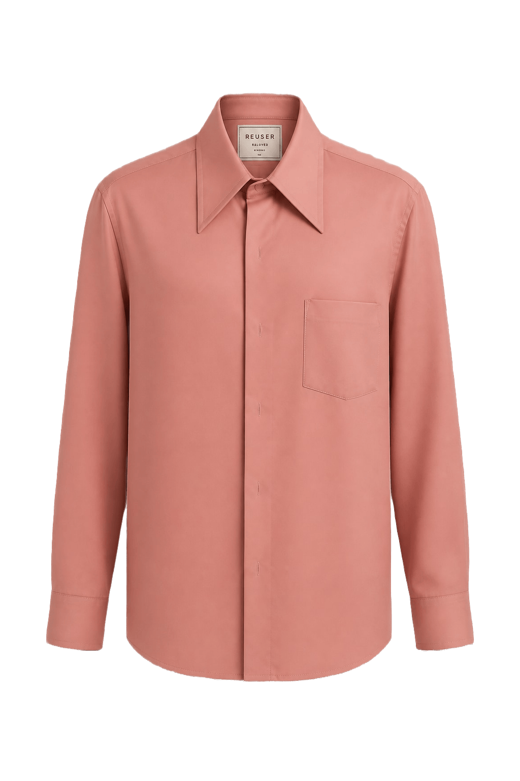 1970s Dusty Rose Pink Cotton Blend Shirt - Front View