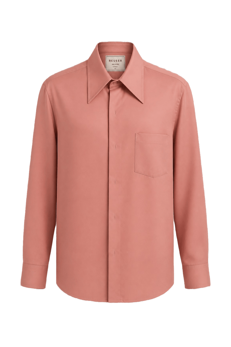 1970s Dusty Rose Pink Cotton Blend Shirt - Front View