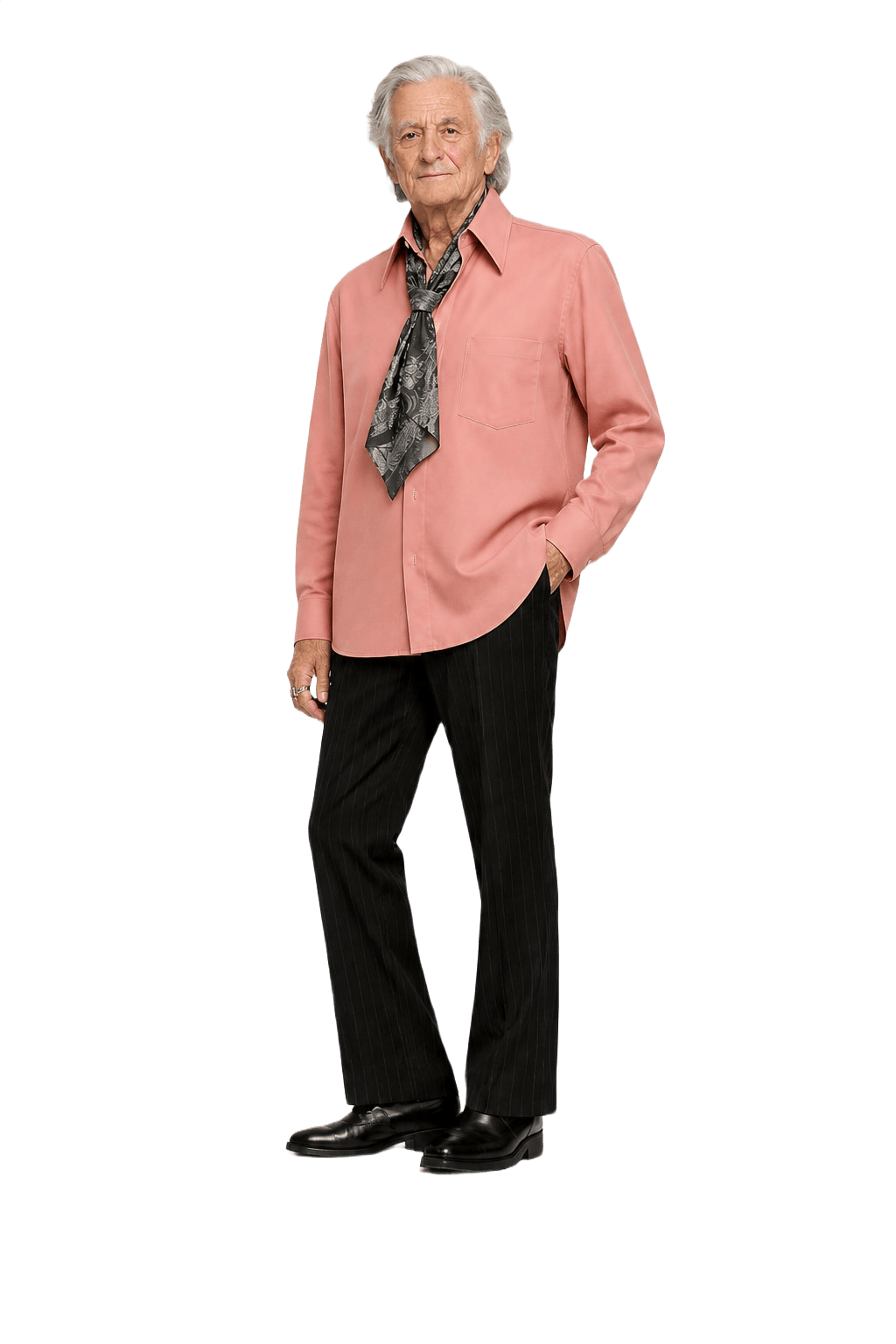 1970s Dusty Rose Pink Cotton Blend Shirt - Model