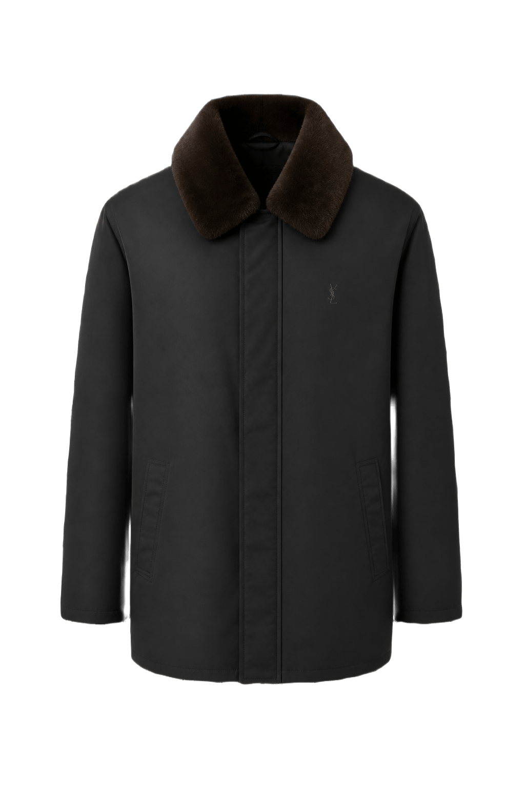 1980s Black Cotton Blend Jacket - Front View