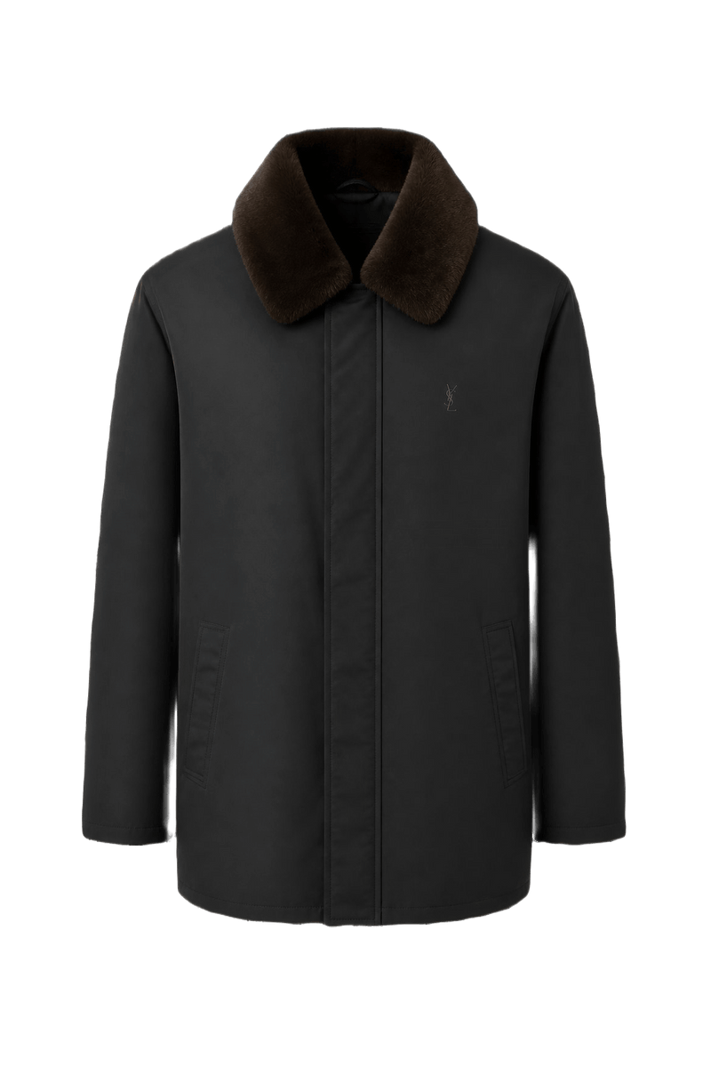 1980s Black Cotton Blend Jacket - Front View