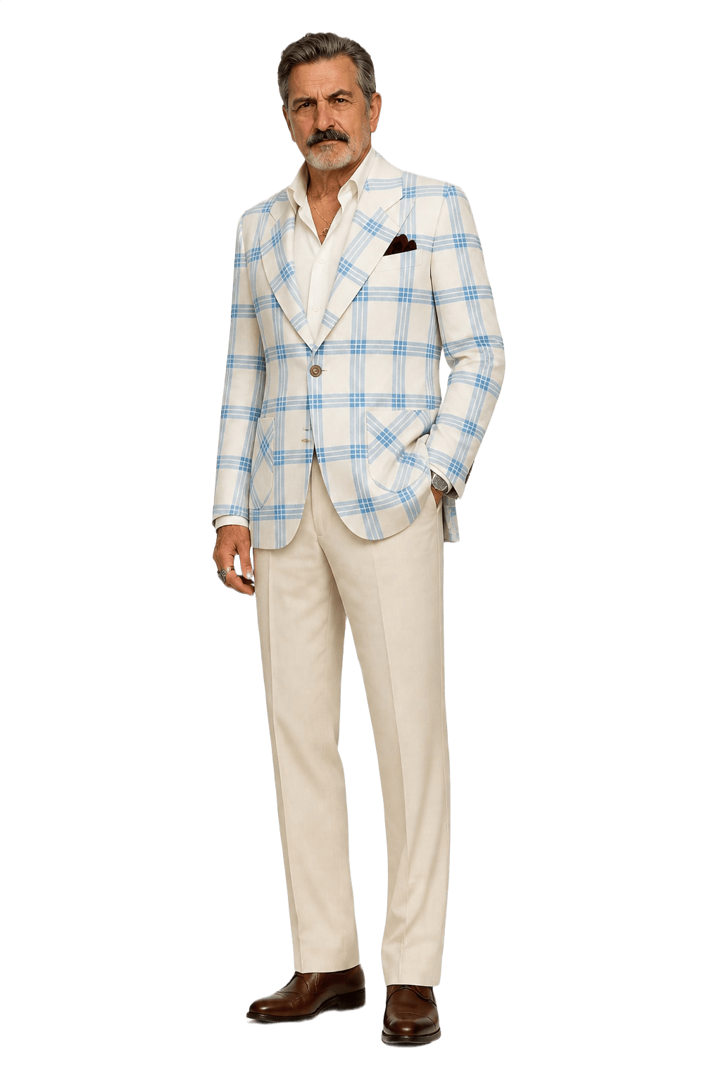 1980s Cream White Cotton Blend Blazer - Model
