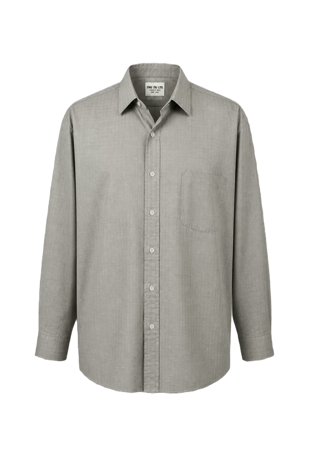 1980s Light Gray Cotton Blend Shirt - Front View