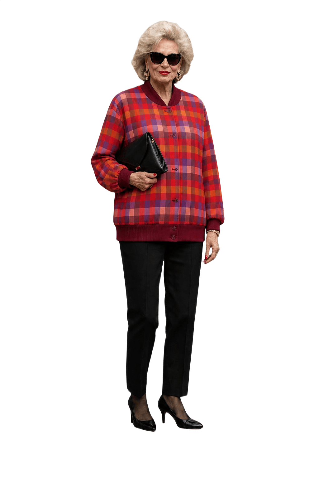 1980s Red Polyester Jacket - Model