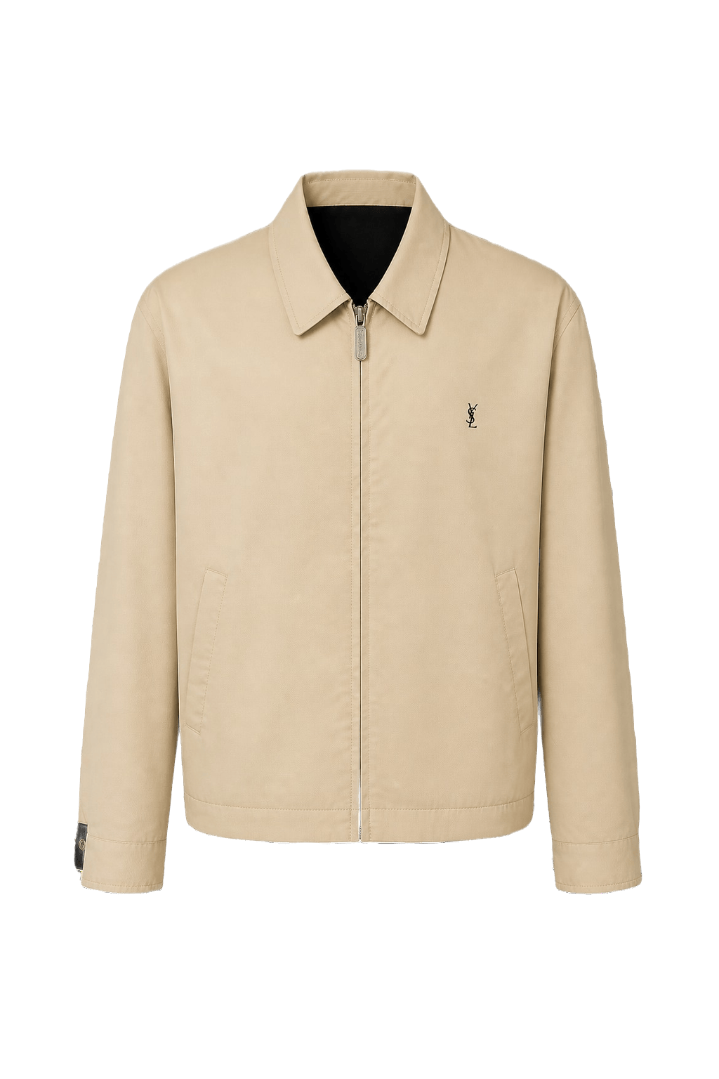 1980s Beige Cotton Blend Jacket - Front View