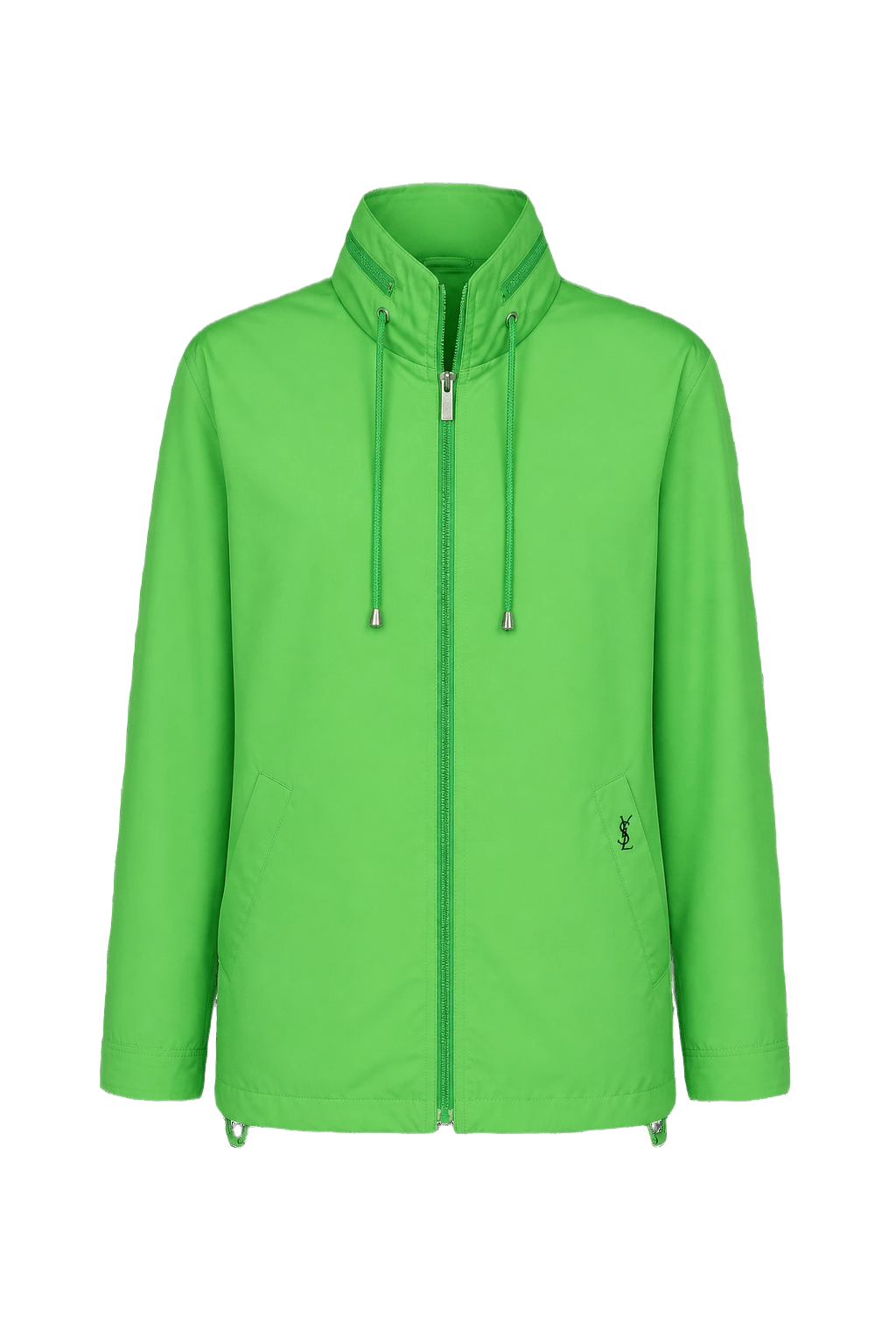 1990s Lime Green Synthetic Blend Jacket - Front View