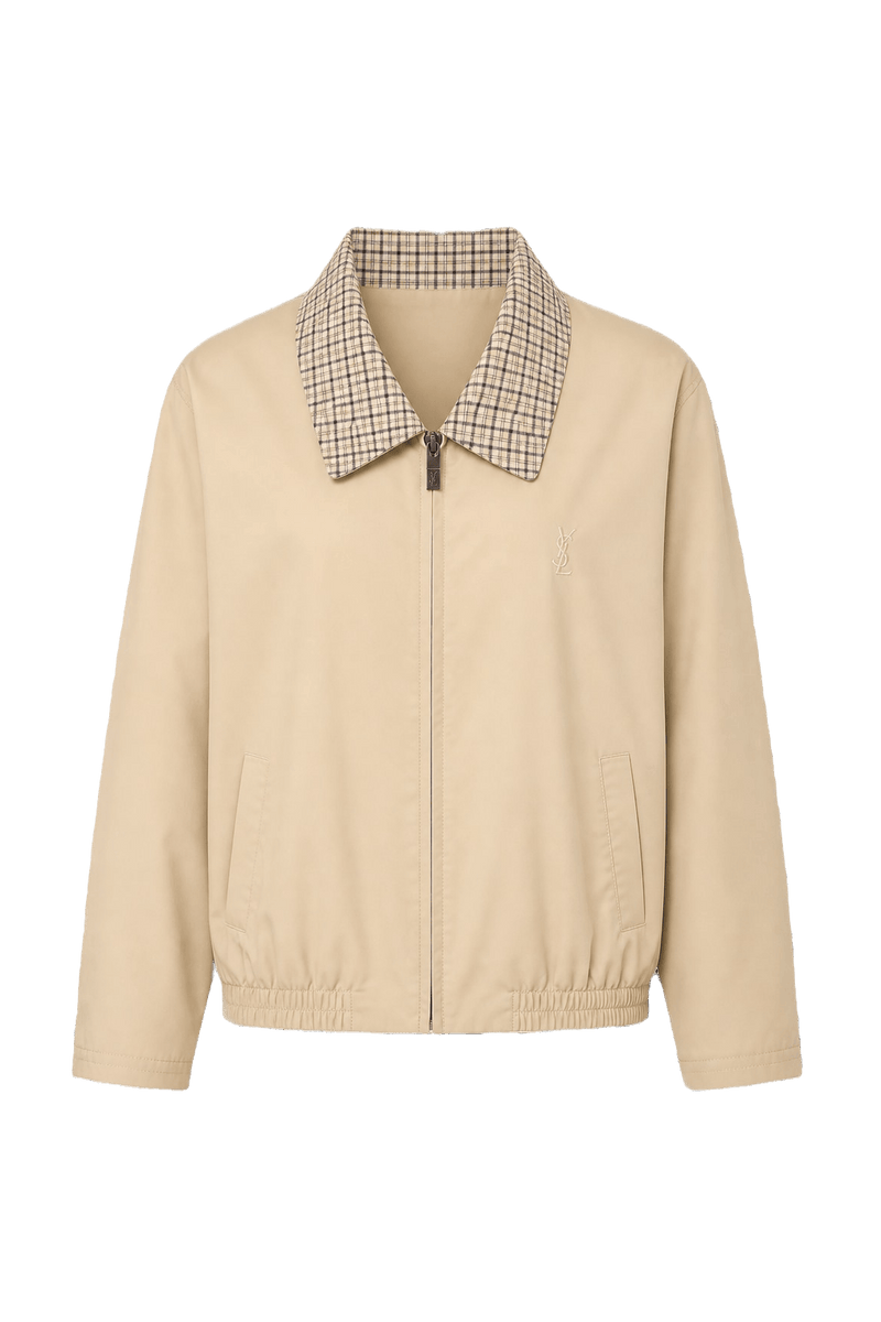 1980s Beige Synthetic Blend Jacket - Front View