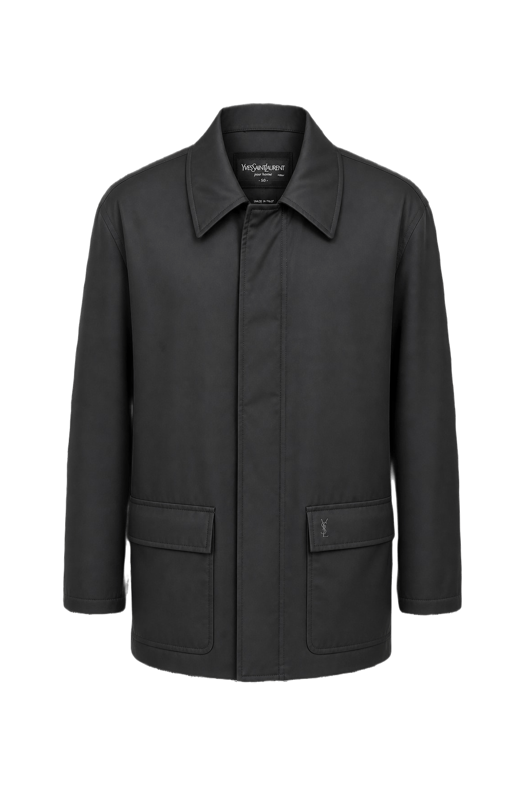1980s Dark Gray Synthetic Blend Jacket - Front View