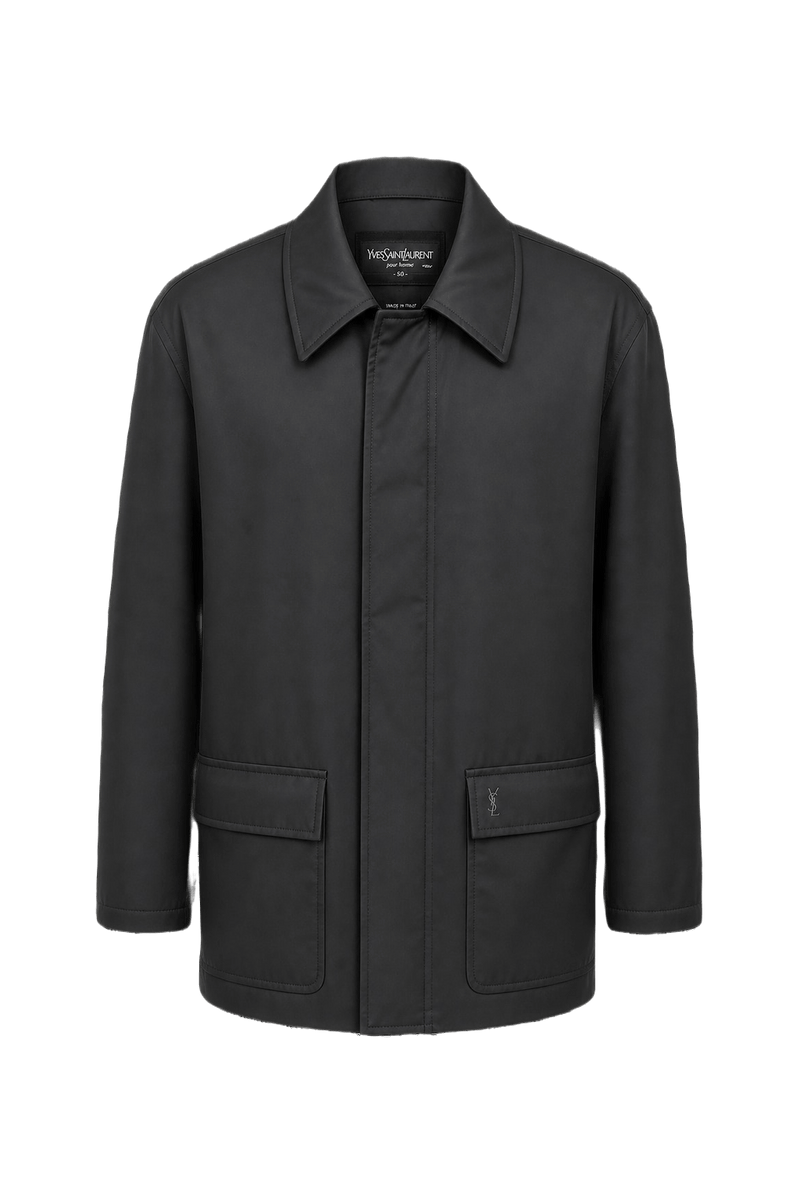 1980s Dark Gray Synthetic Blend Jacket - Front View
