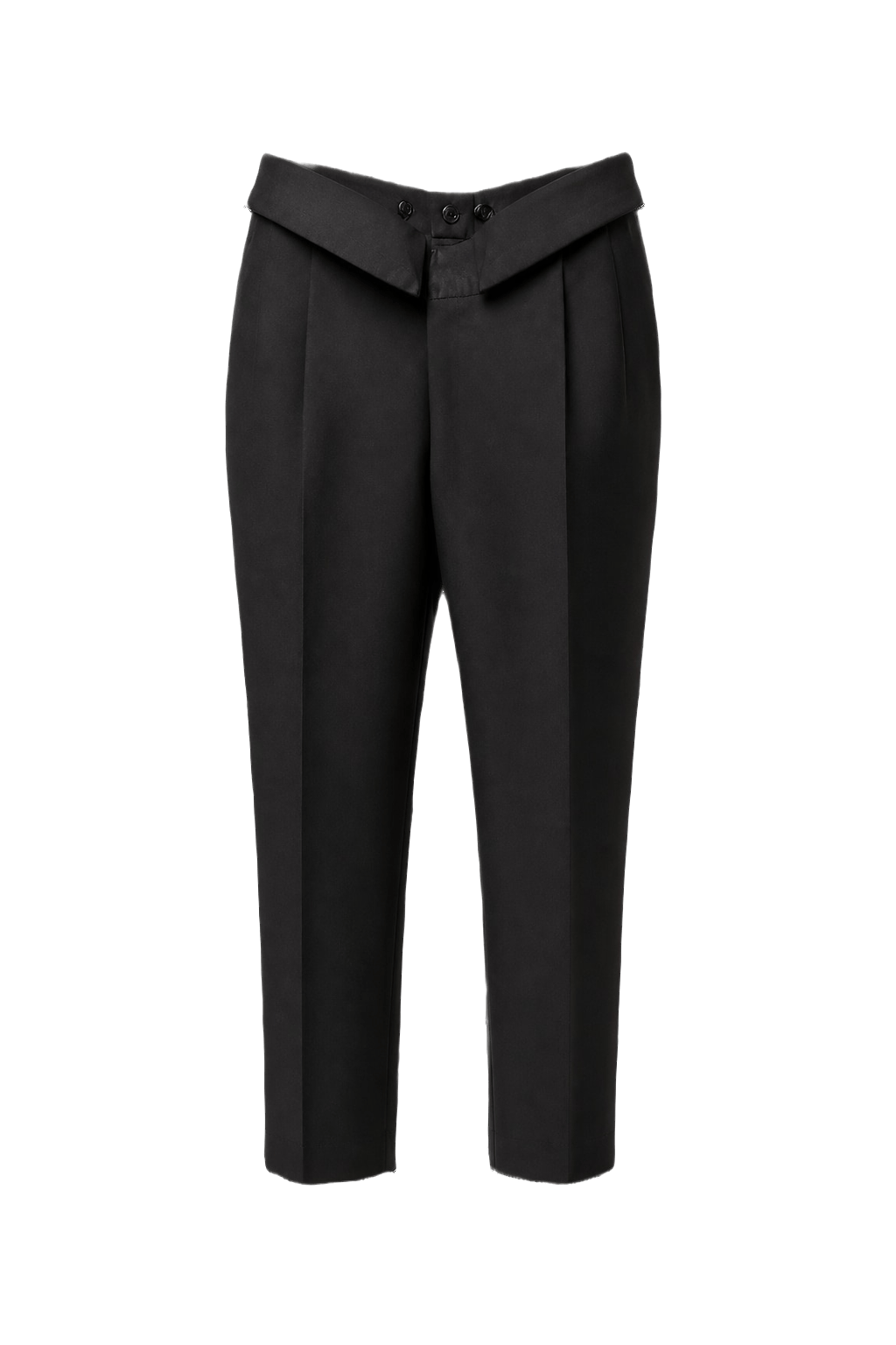 1930s Black Wool Blend Trousers - Front View