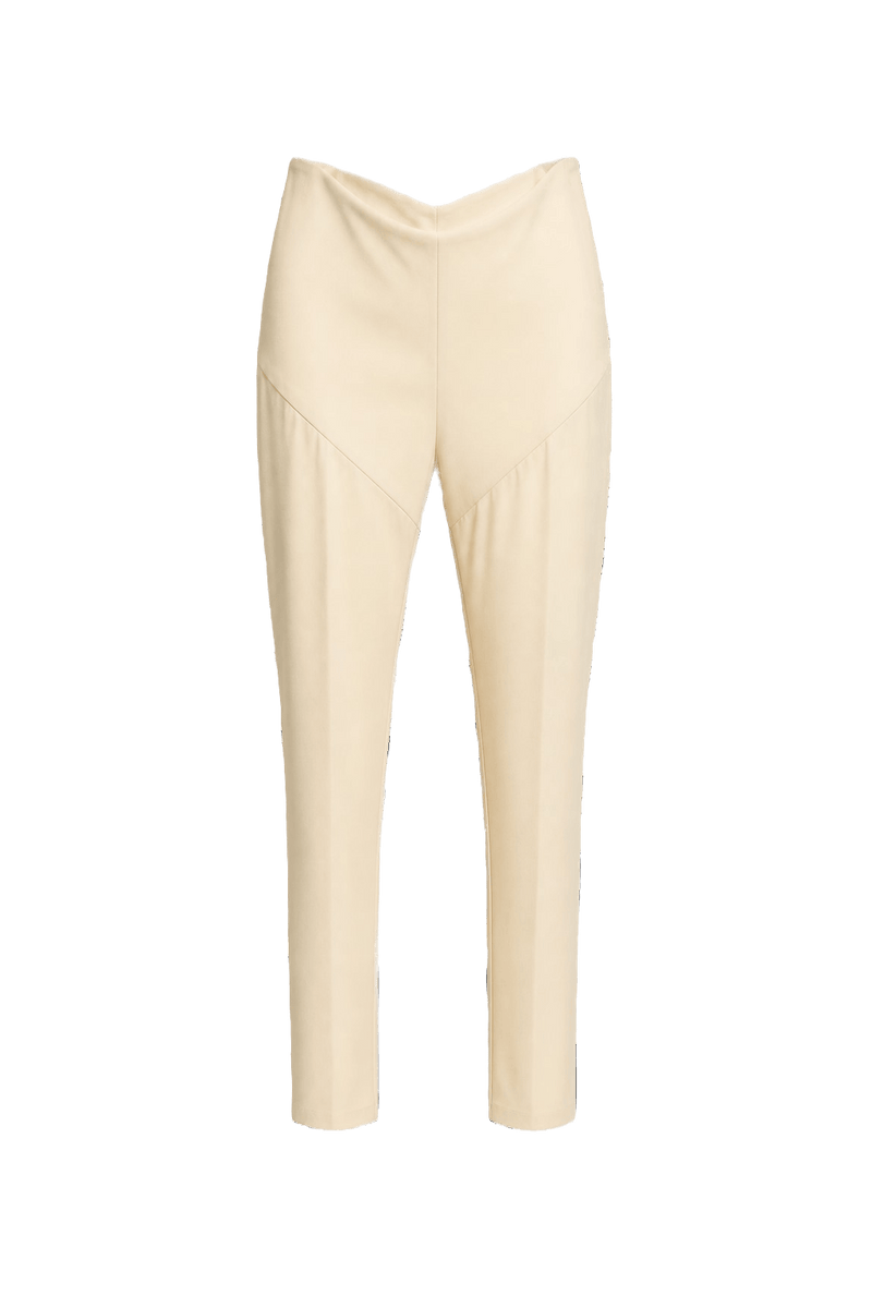 1970s Beige Cotton Blend Trousers - Front View