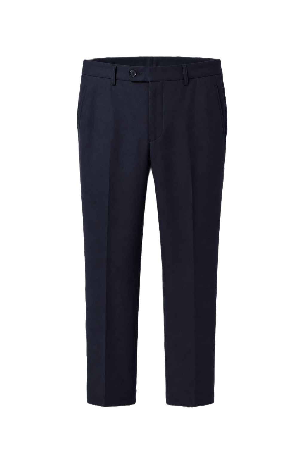 1980s Navy Wool Blend Trousers - Front View
