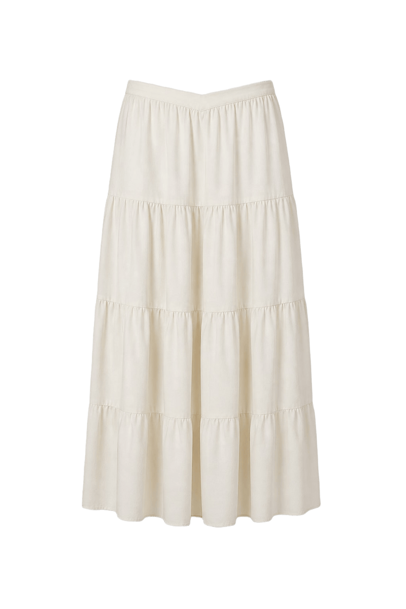 1970s Ivory Cotton Skirt - Front View