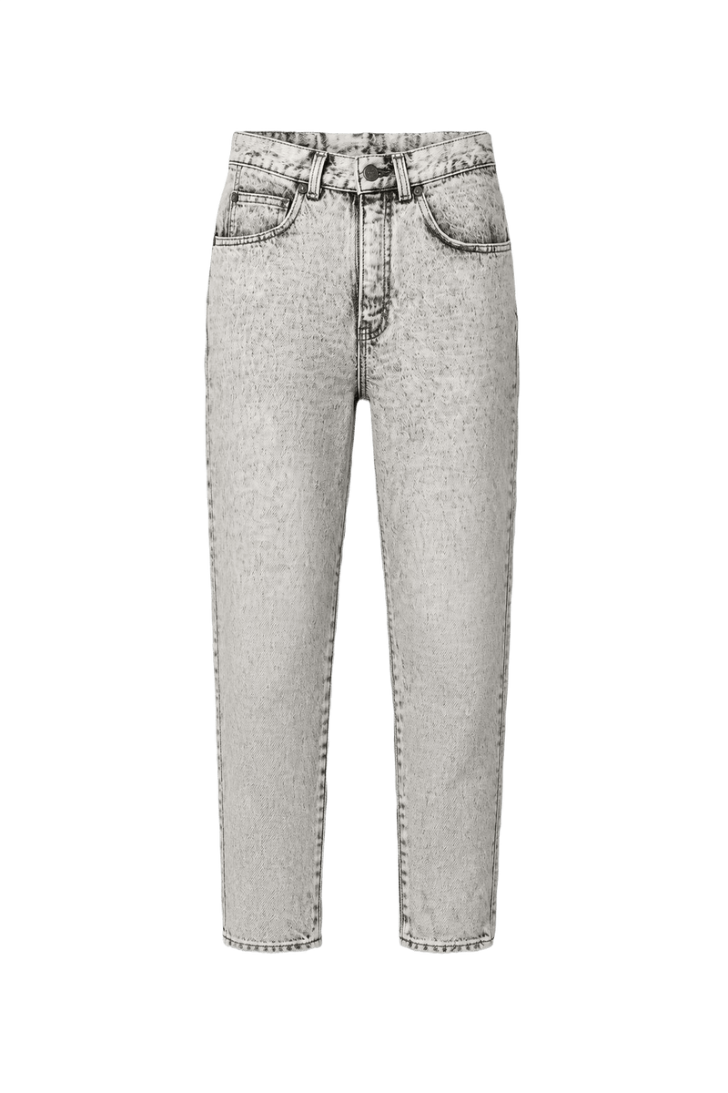 1980s Light Grey Cotton Blend Jeans - Front View