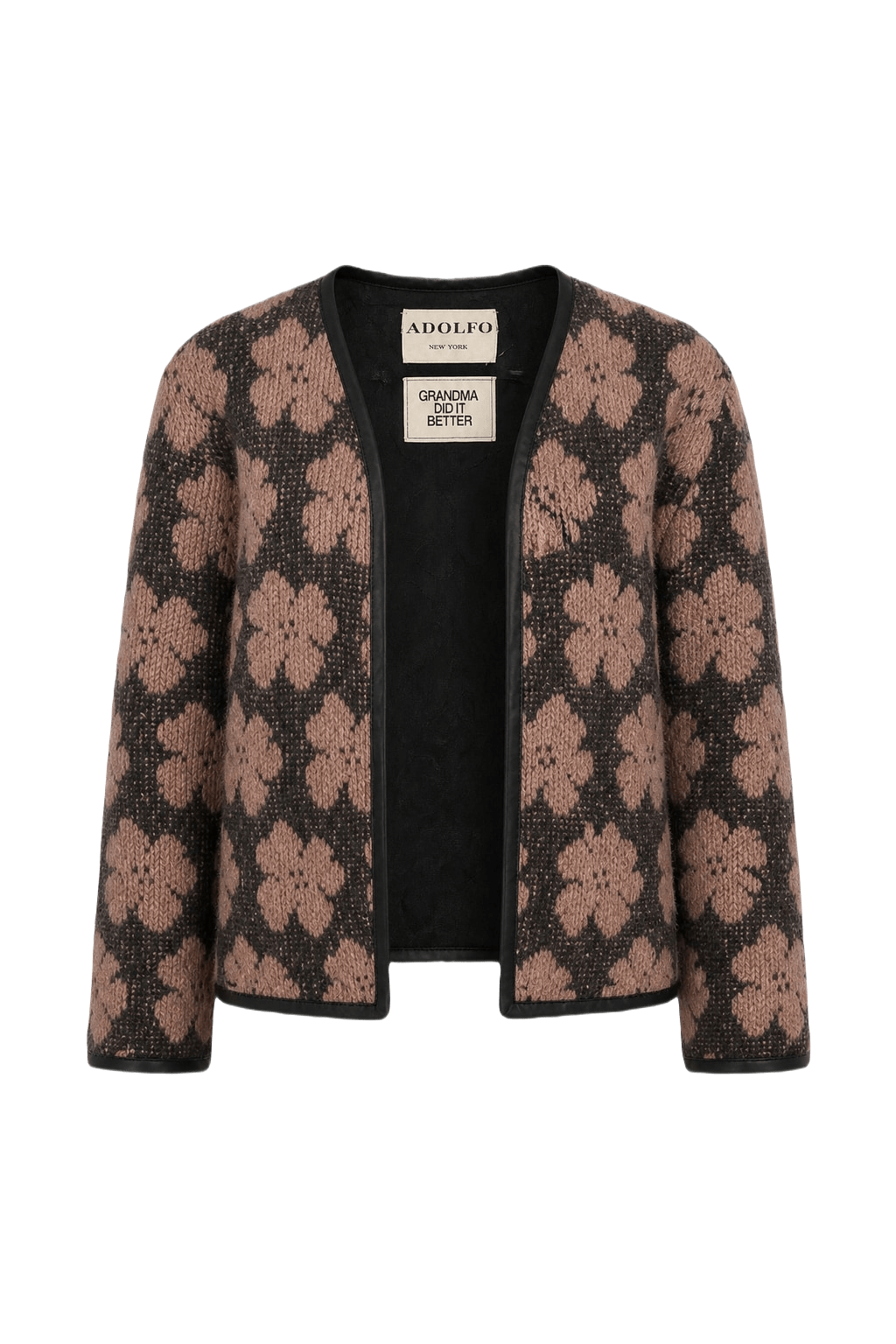 1970s Black Knit Jacket - Front View