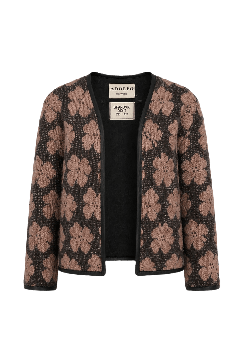 1970s Black Knit Jacket - Front View