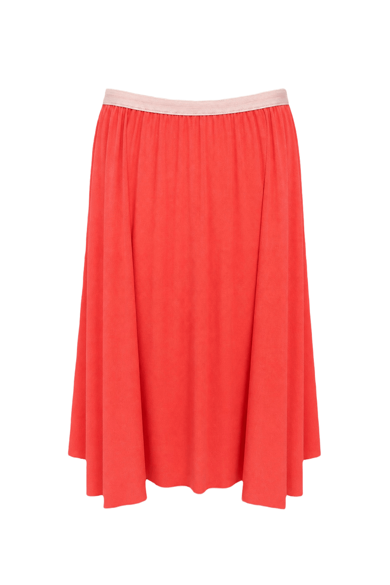 1960s Vibrant Pink Synthetic Skirt - Front View