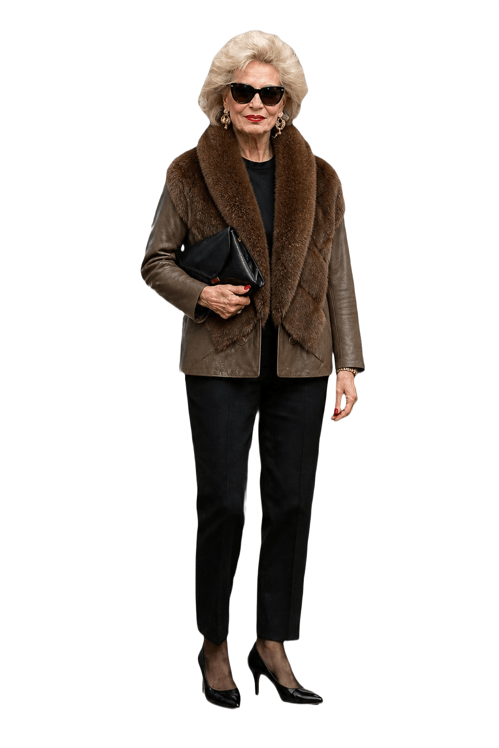 1980s Brown Fur Coat - Model