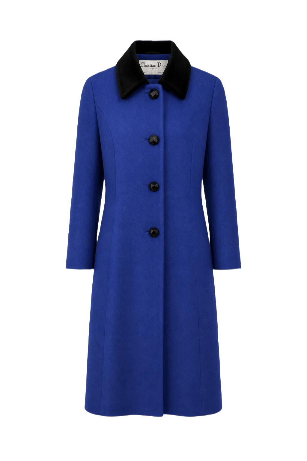 1980s Royal Blue Wool Coat - Front View