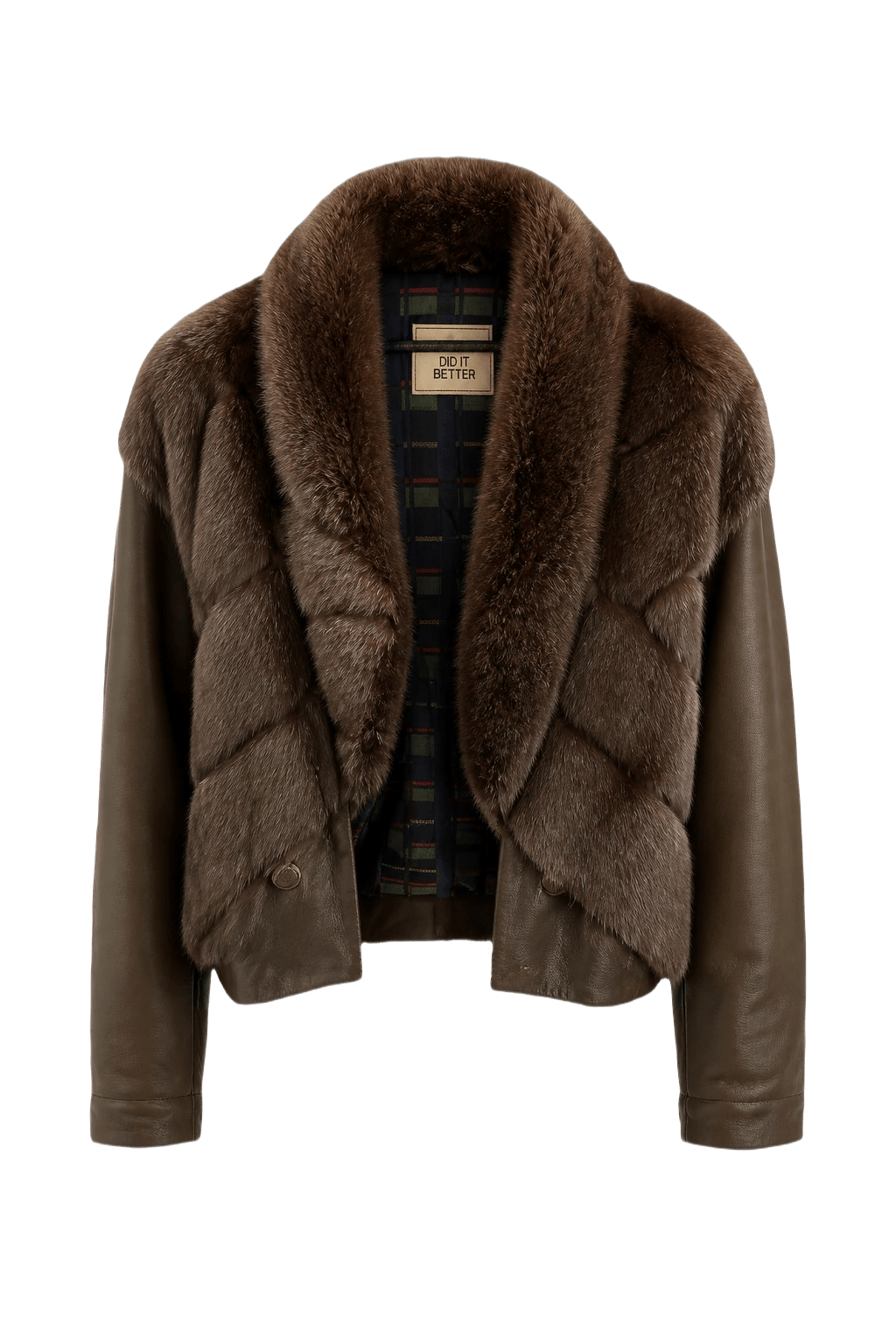 1980s Brown Fur Coat - Front View
