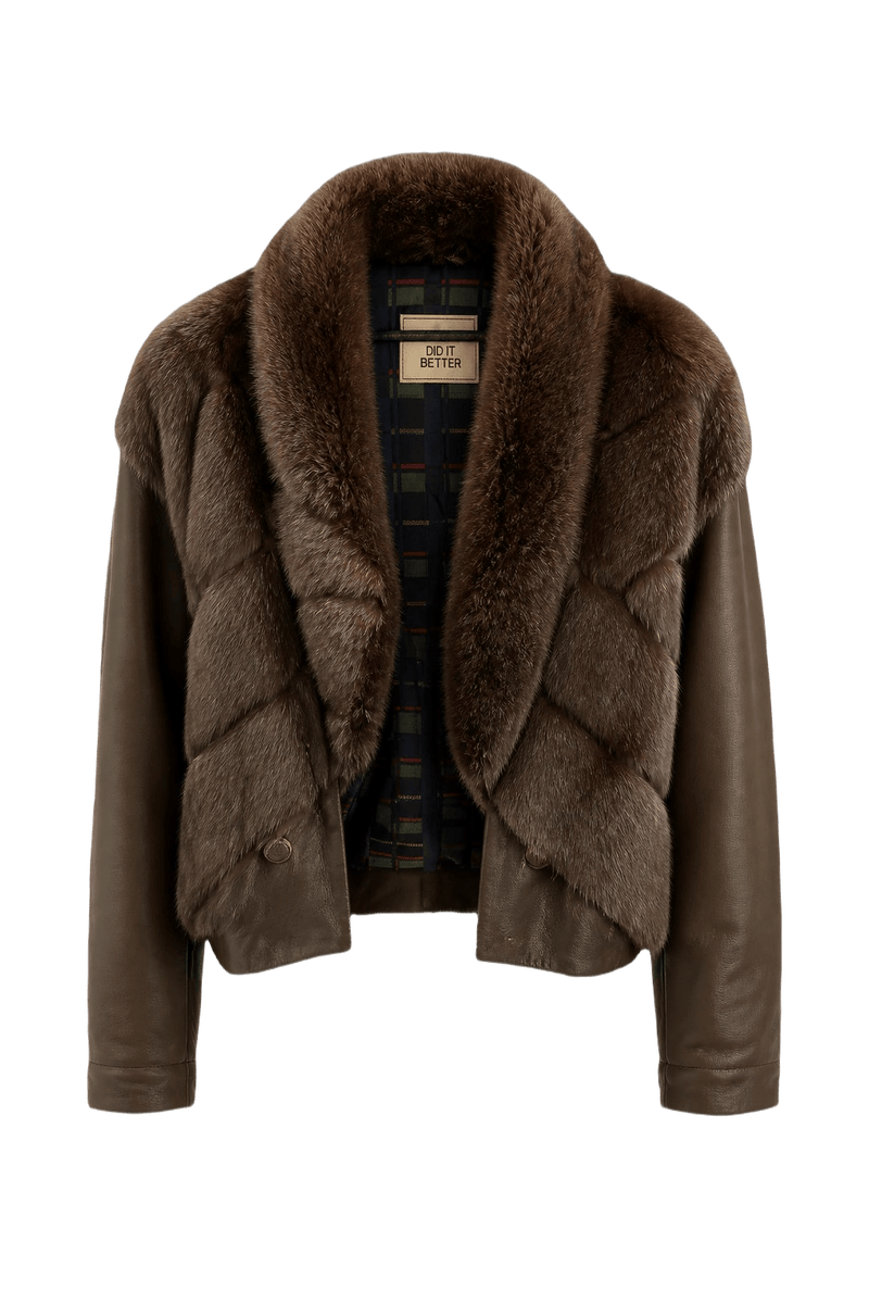 1980s Brown Fur Coat - Front View