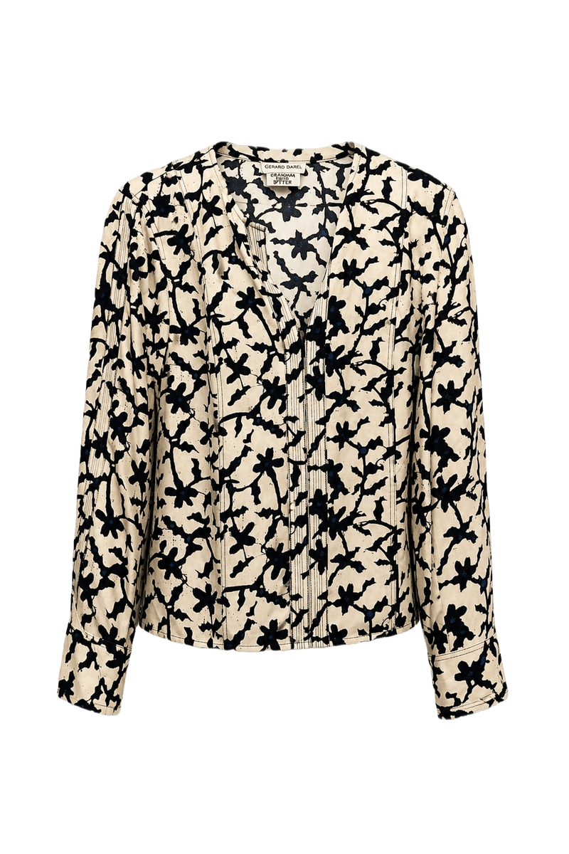 1980s Cream Synthetic Blend Blouse - Front View