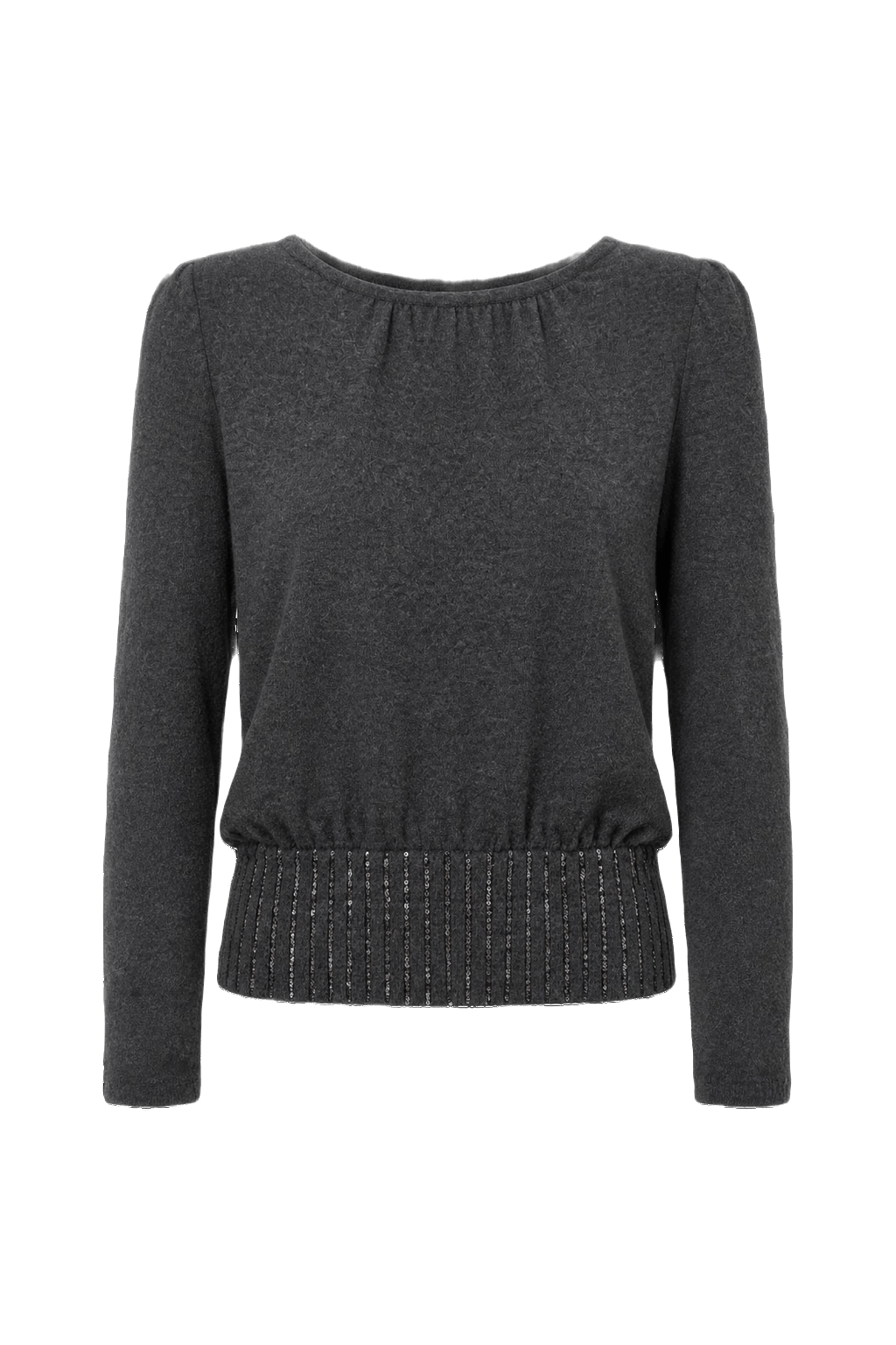 1980s Dark Grey Wool Blend Sweater - Front View
