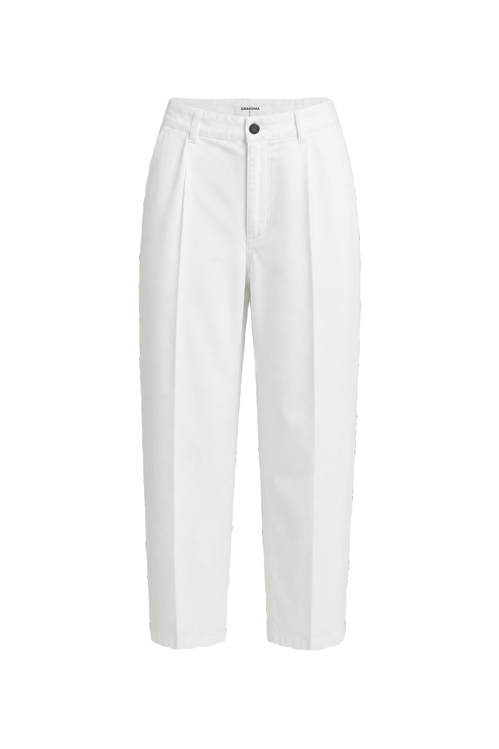 1990s White Cotton Pants - Front View