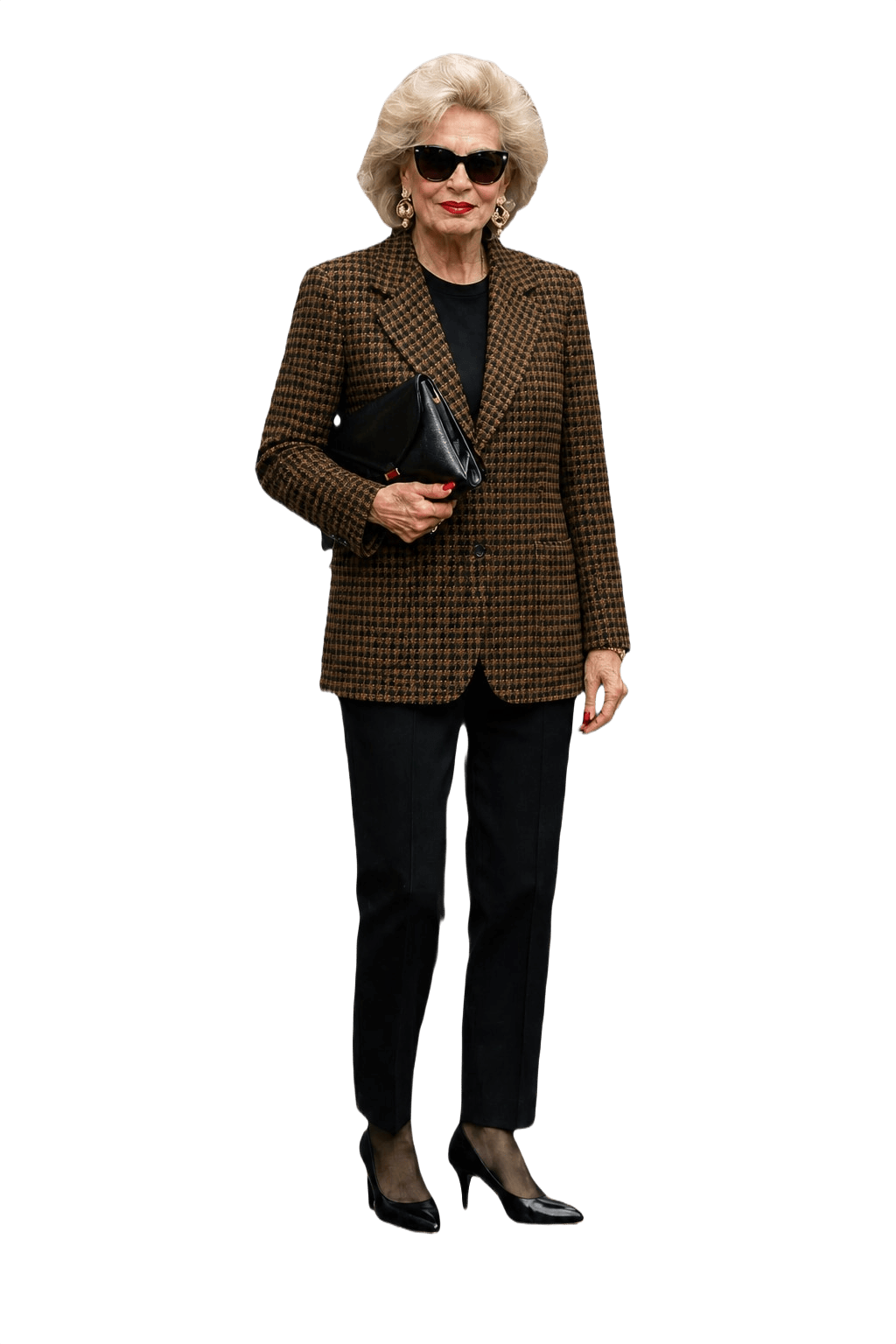 1980s Brown Wool Blend Blazer - Model