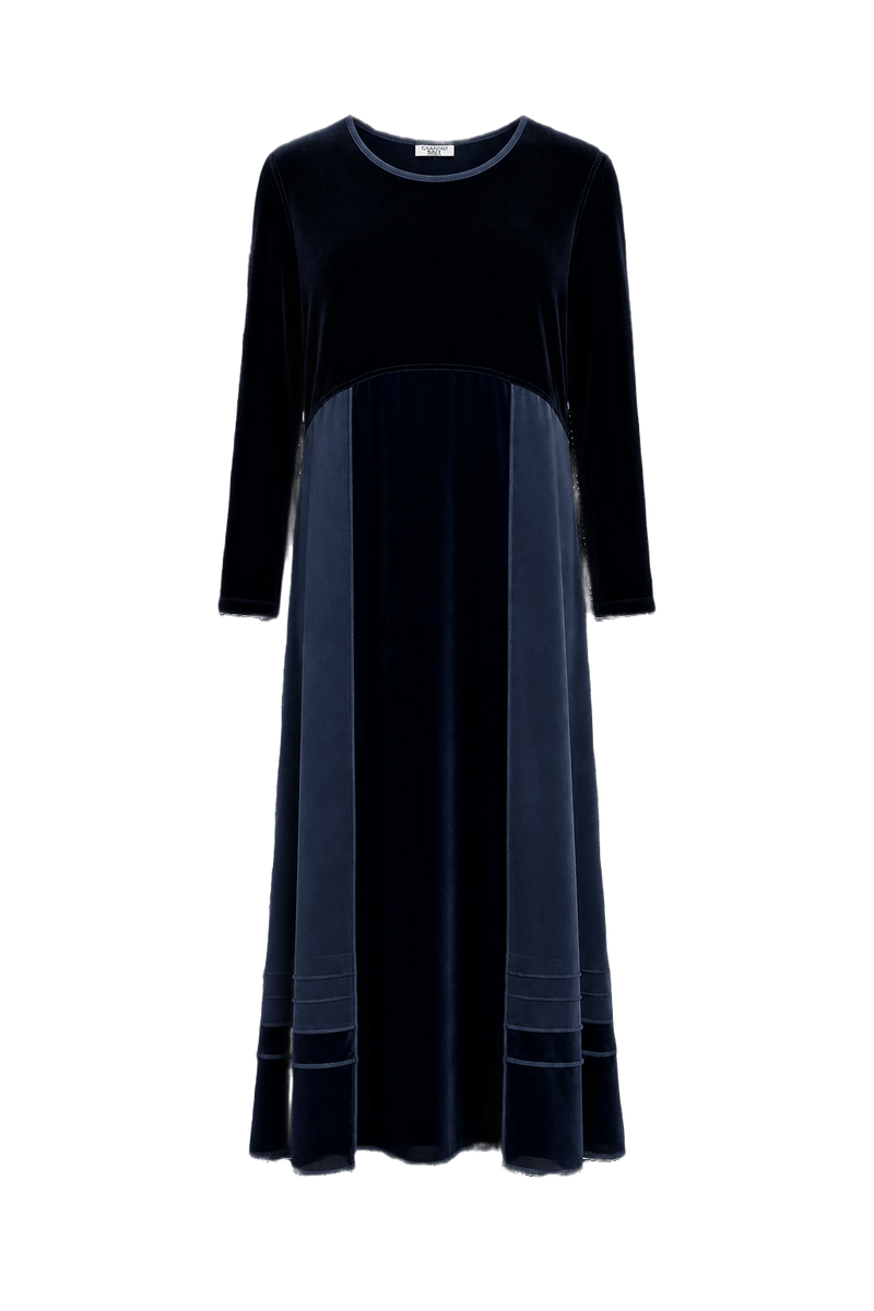 1990s Black Velvet Dress - Front View