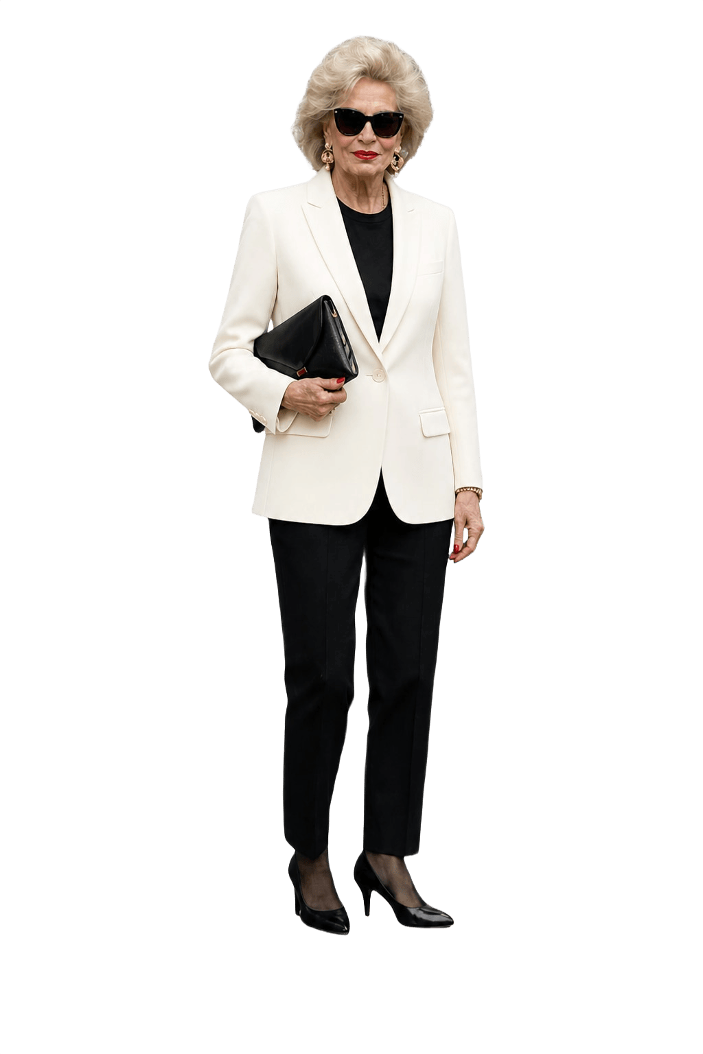 1980s Cream Synthetic Blend Blazer - Model