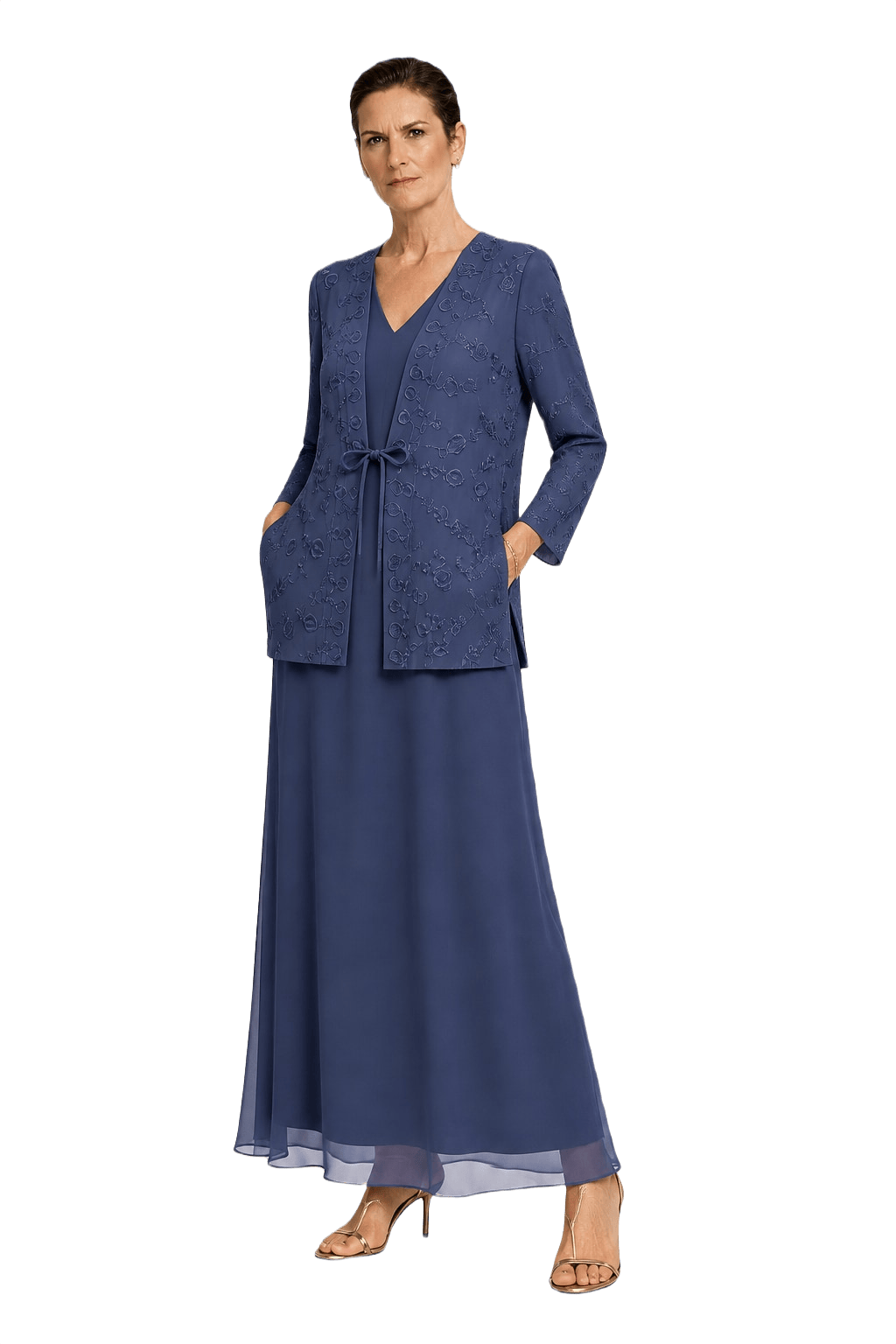 1990s Navy Blue Synthetic Blend Set - Model