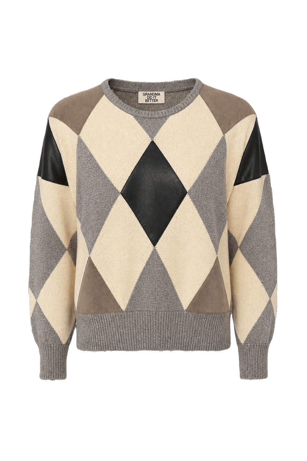 1990s Beige Wool Blend Sweater - Front View