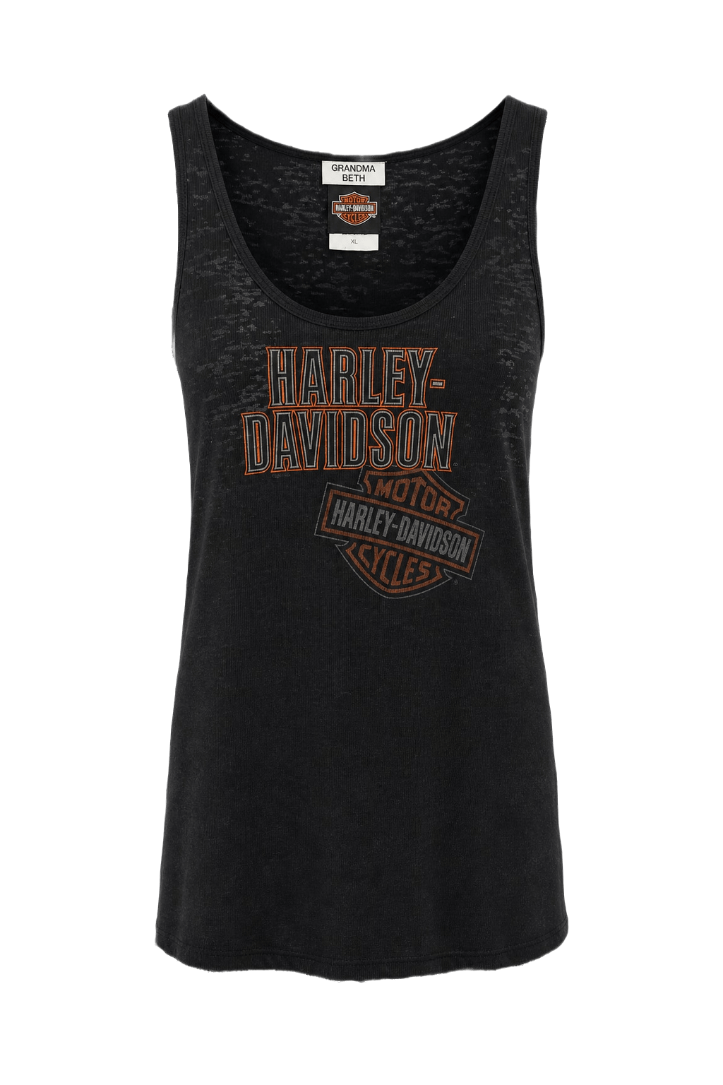 1990s Black Cotton Tank Top - Front View