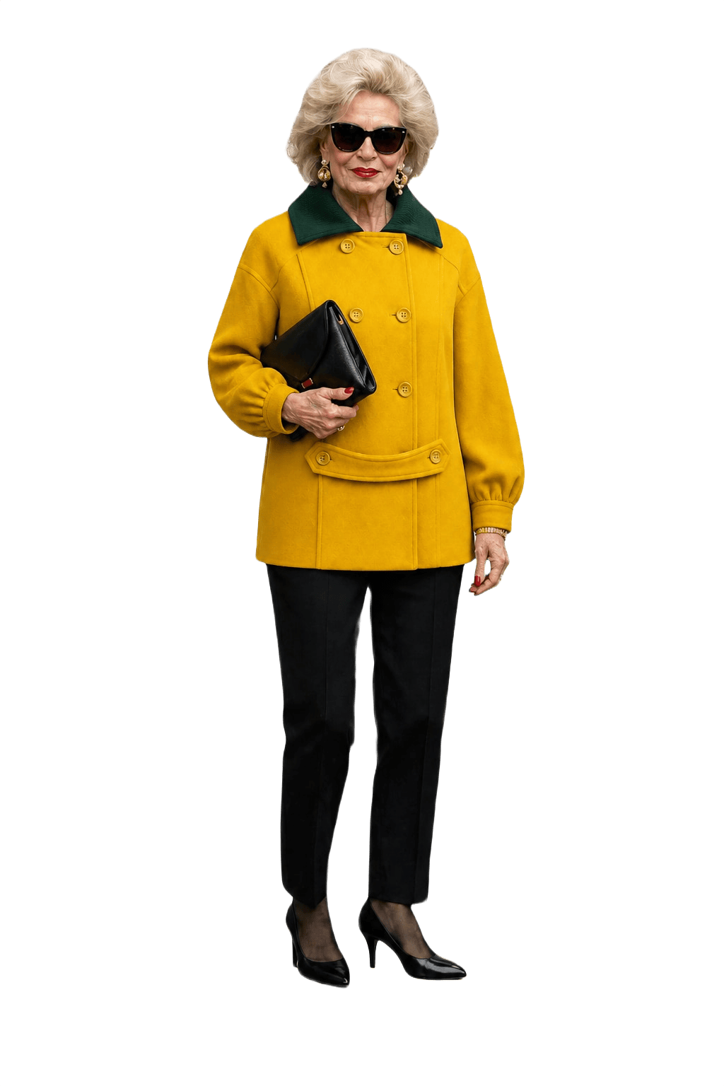 1980s Bright Yellow Wool Blend Jacket - Model