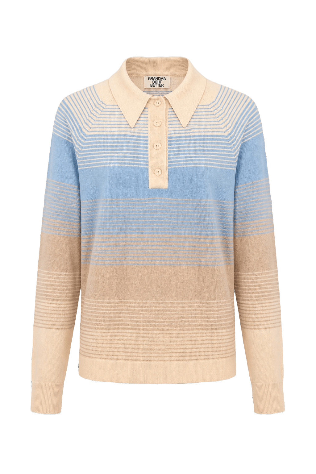 1970s Light Blue Cotton Blend Sweater - Front View