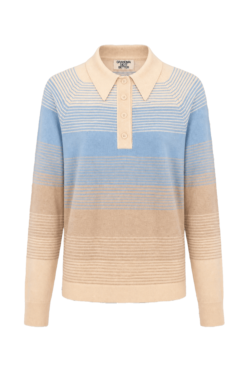 1970s Light Blue Cotton Blend Sweater - Front View