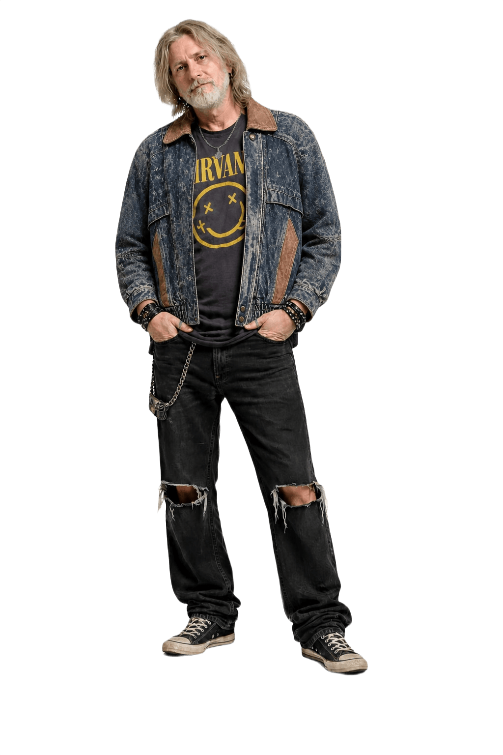 1990s Blue Denim Jacket - Model