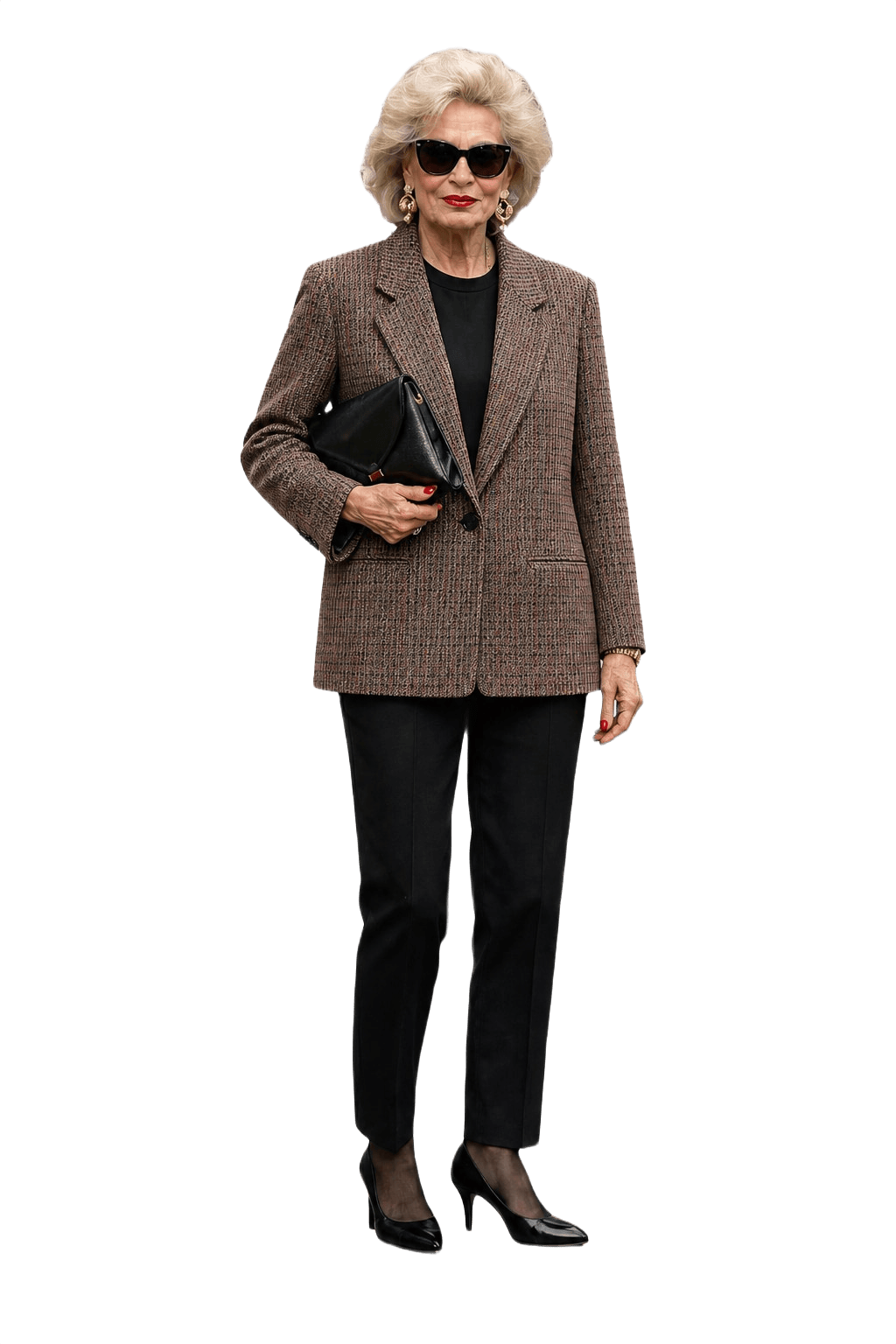 1980s Grey Wool Blend Blazer - Model