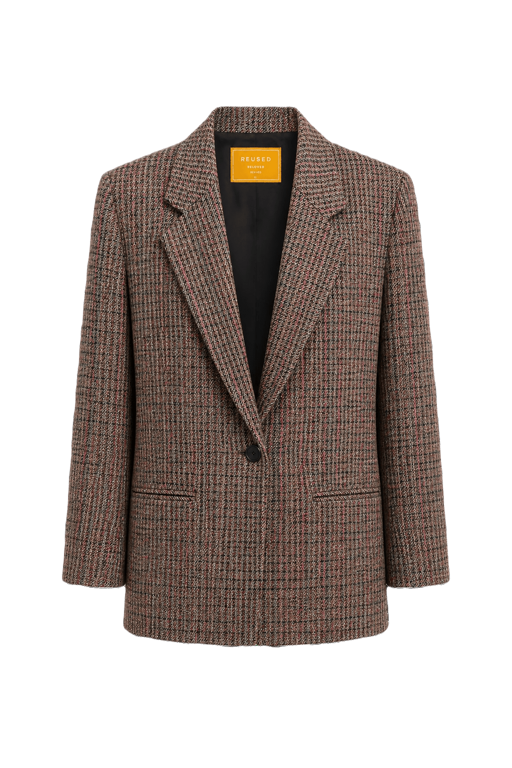 1980s Grey Wool Blend Blazer - Front View