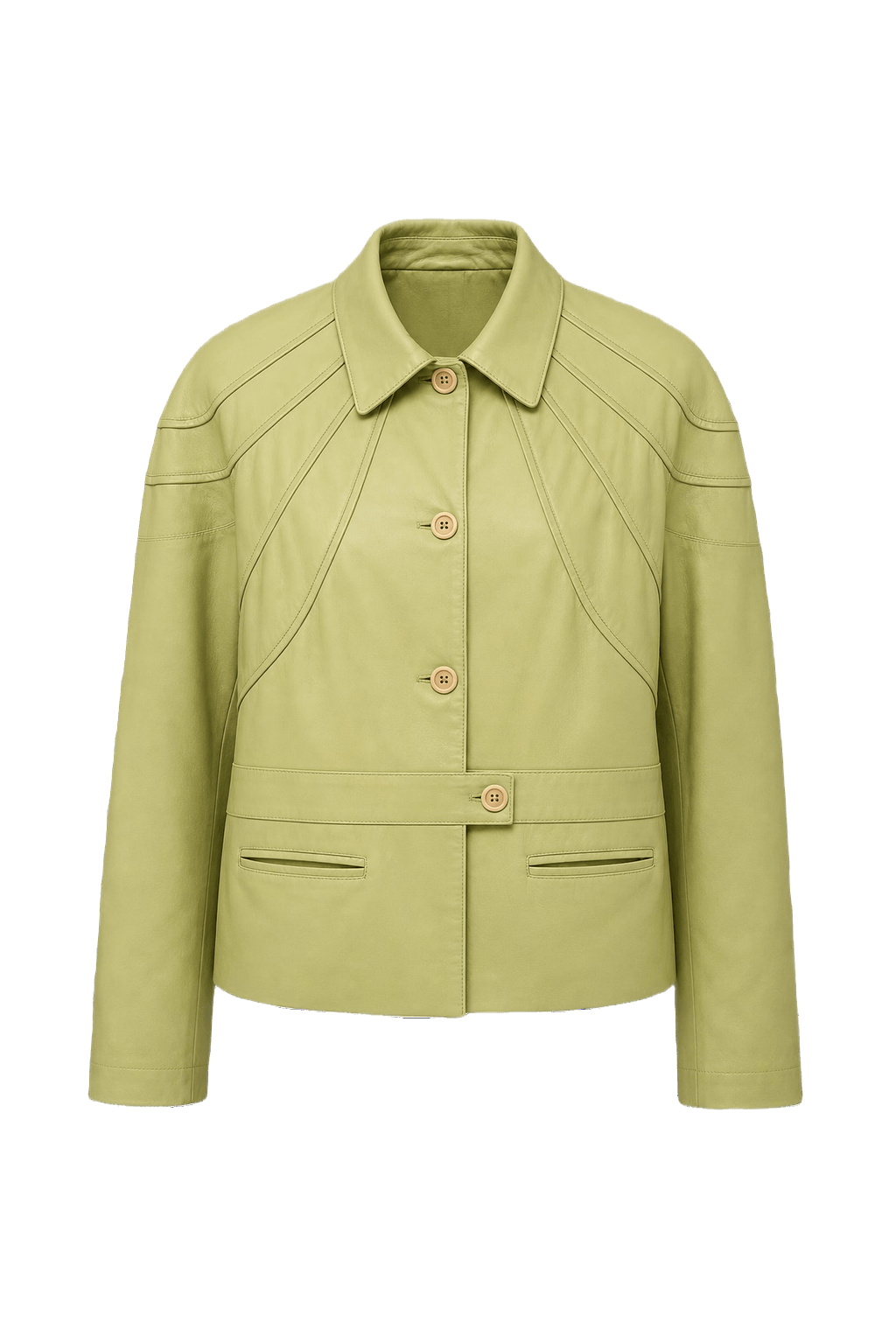 1960s Light Green Cotton Jacket - Front View