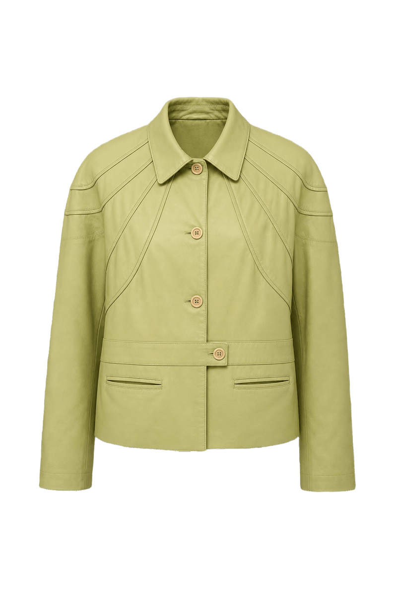 1960s Light Green Cotton Jacket - Front View