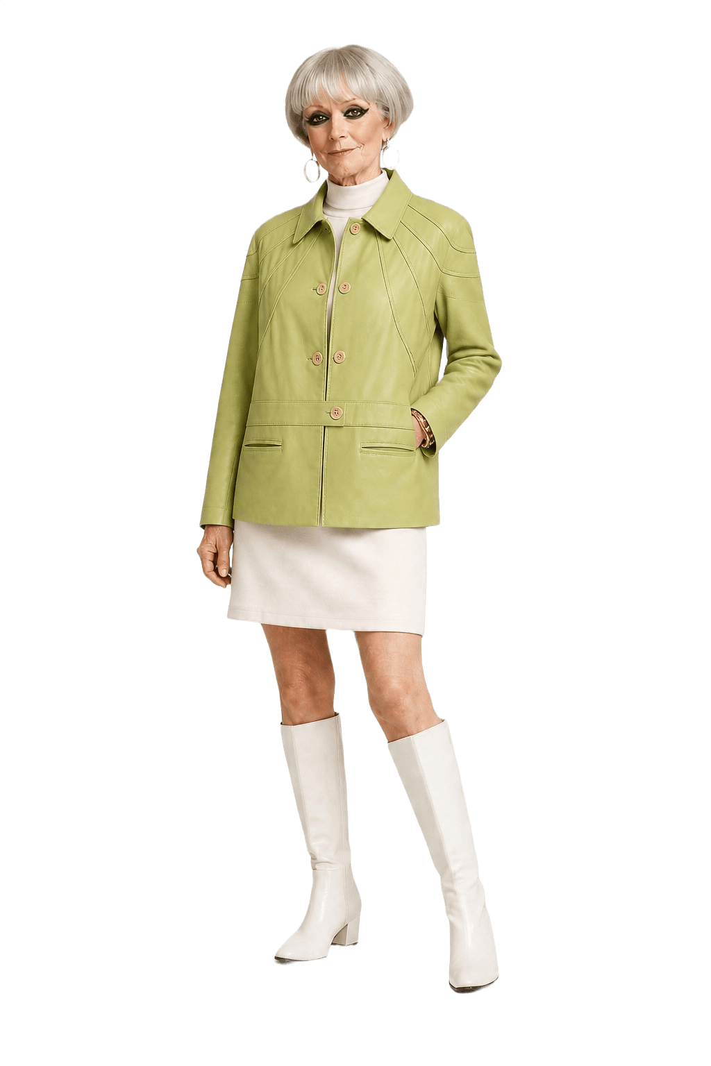 1960s Light Green Cotton Jacket - Model