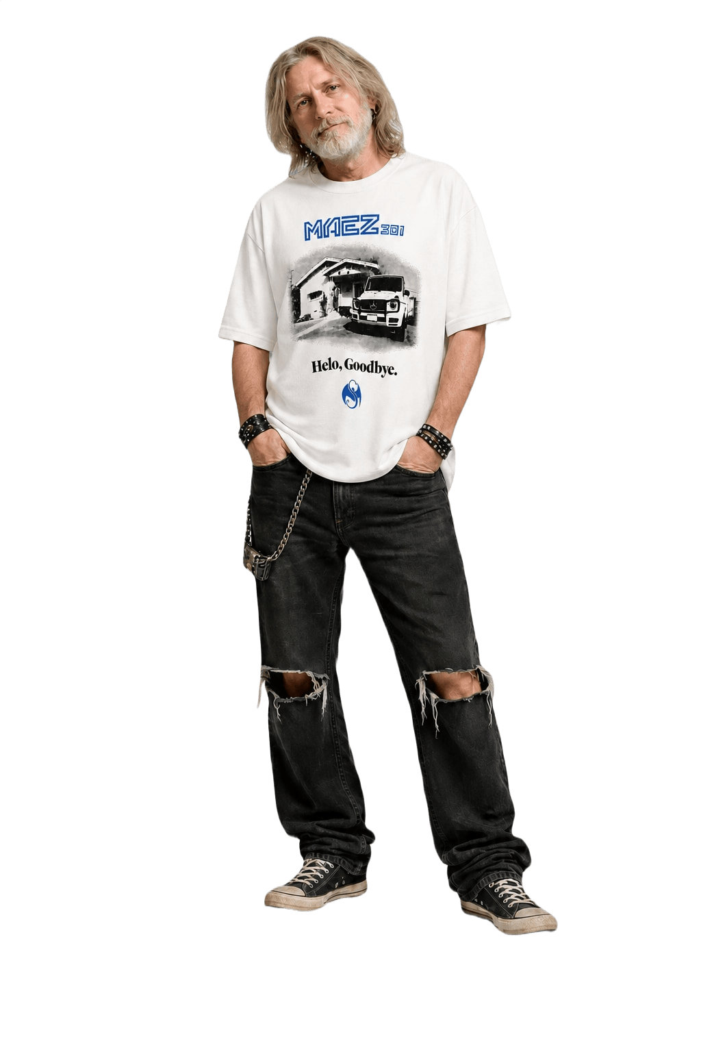 1990s White Cotton T-Shirt - Model