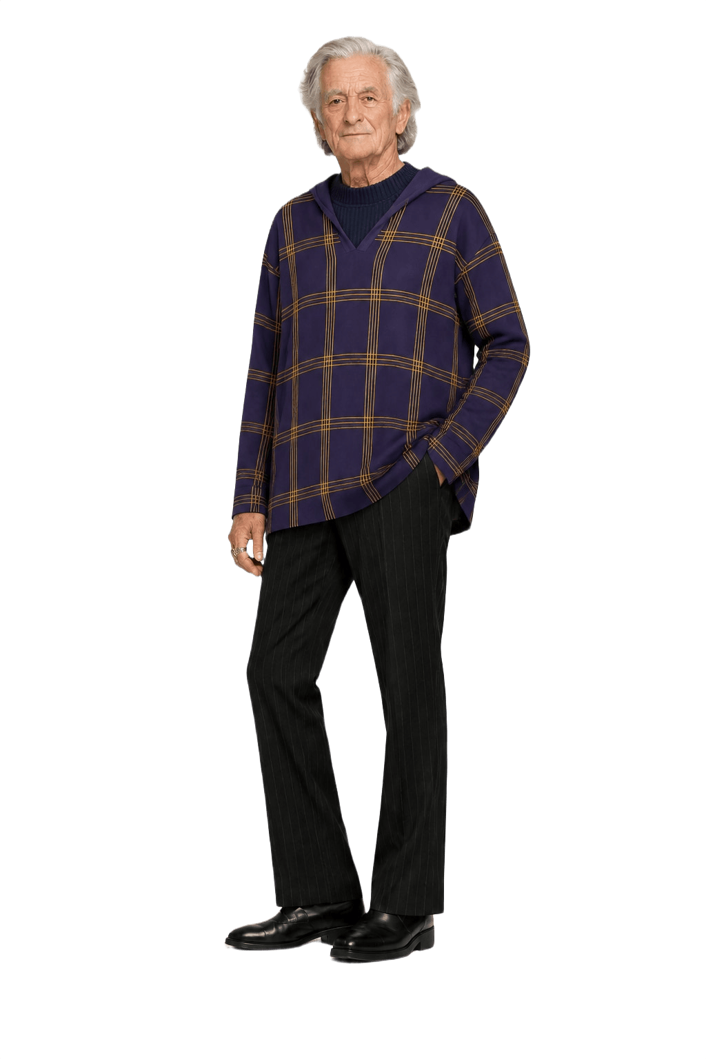 1970s Navy Blue Cotton Sweater - Model