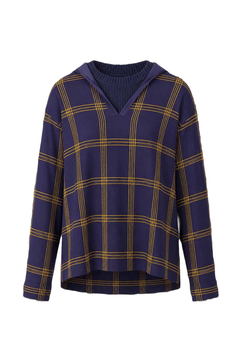 1970s Navy Blue Cotton Sweater - Front View